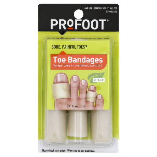 Profoot Toe Bandages, with Aloe, One Size