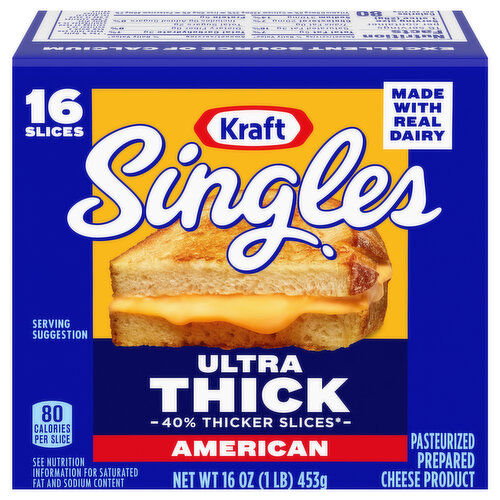 Kraft Cheese Slices, American, Ultra Thick