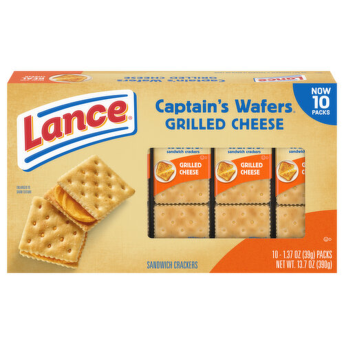 Lance Sandwich Crackers, Grilled Cheese, 10 Packs