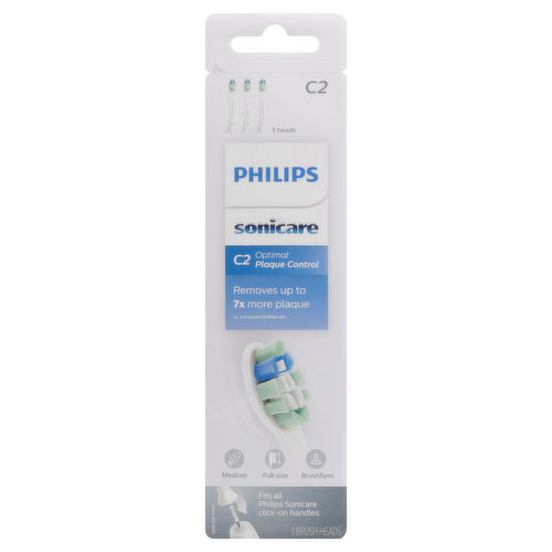 Philips Replacement Brush Heads, Optimal Plaque Control, Medium