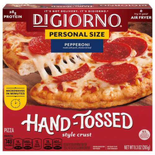 DiGiorno Pizza, Hand-Tossed Style Crust, Pepperoni, Personal Size