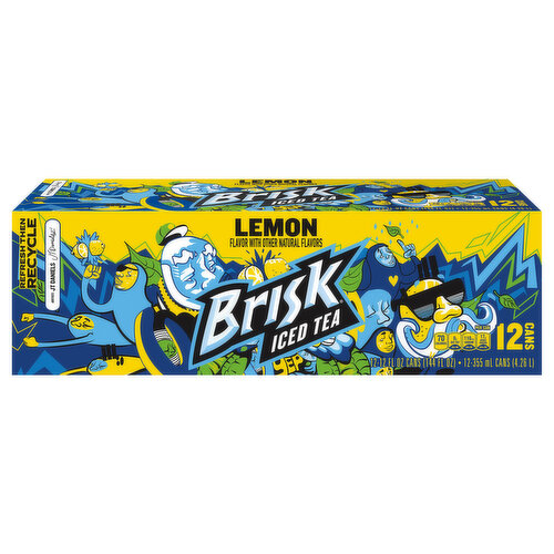 Brisk Iced Tea, Lemon, 12 Cans