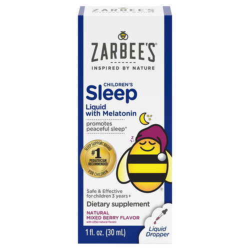 Zarbee's Sleep, Liquid with Melatonin, Natural Mixed Berry Flavor, Children's
