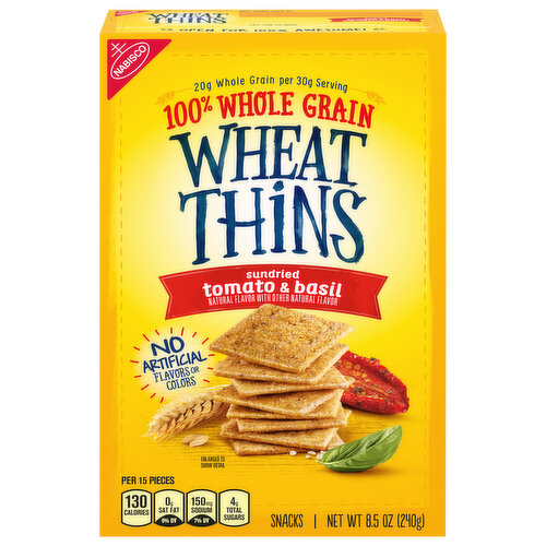 Wheat Thins Snacks, 100% Whole Grain, Sundried Tomato & Basil