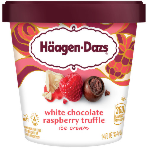 Haagen-Dazs Ice Cream, White Chocolate Raspberry Truffle