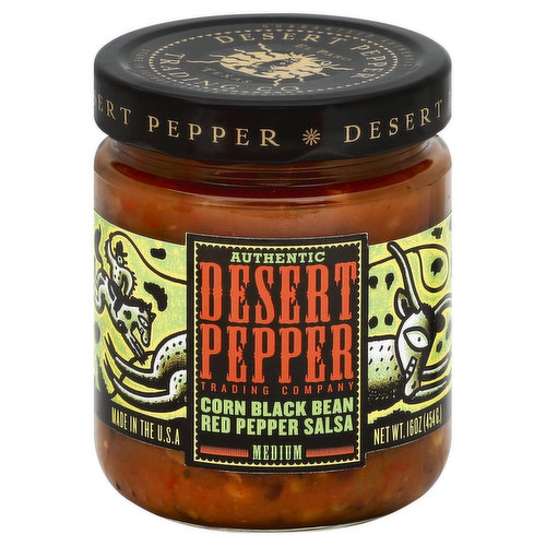 Desert Pepper Salsa, Corn Black Bean Red Pepper, Medium
