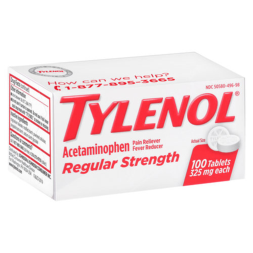 Tylenol Acetaminophen, Regular Strength, 325 mg, Tablets