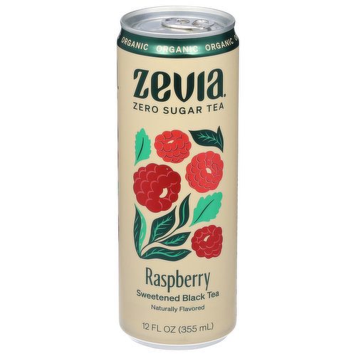 Zevia Black Tea, Organic, Sweetened, Raspberry