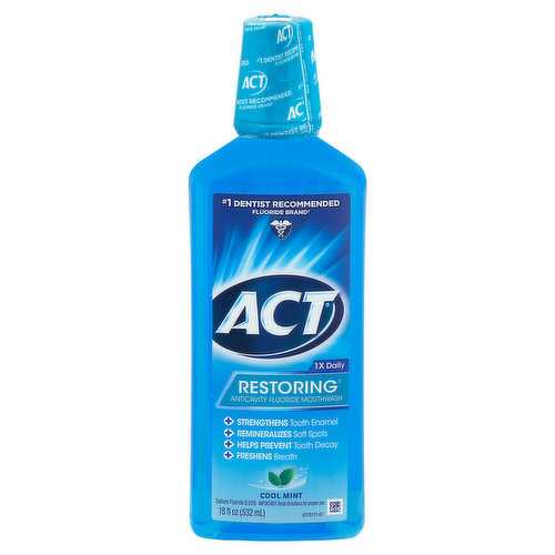 Act Mouthwash, Anticavity Fluoride, Restoring, Cool Mint