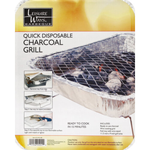 Leisure Ways Charcoal Grill, Quick Disposable