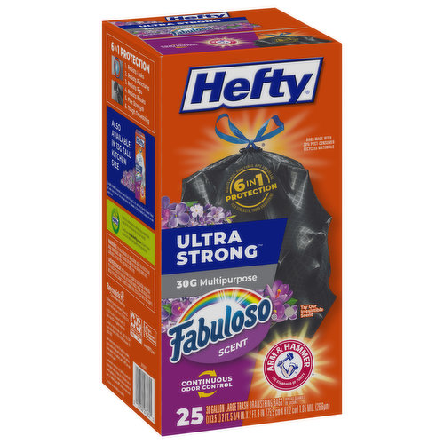 Hefty Ultra Strong Tall Kitchen Trash Bags, Fabuloso Scent, 13 Gallon, 40  Count