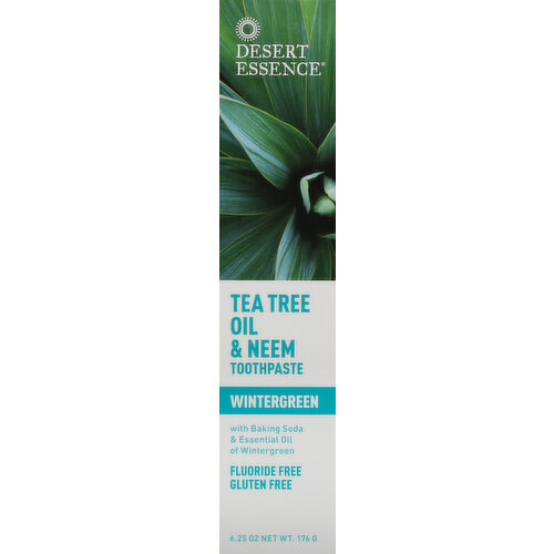 Desert Essence Toothpaste, Tea Tree Oil & Neem, Wintergreen