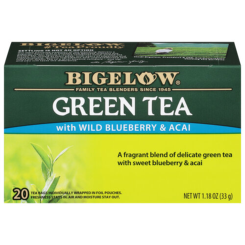 Bigelow Green Tea, with Wild Blueberry & Acai, Tea Bags