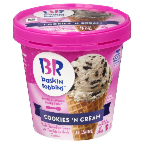 Baskin Robbins Ice Cream, Cookies 'N Cream
