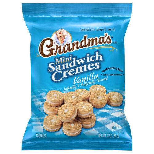 Grandma's Cookies, Sandwich Creme, Vanilla, Mini - Brookshire's