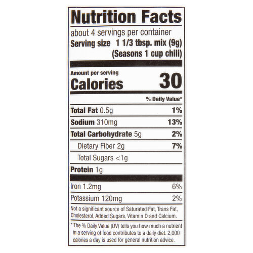 McCormick Seasoning, Salad Supreme: Calories, Nutrition Analysis