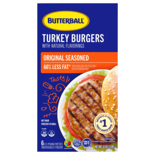 Butterball Turkey Burgers, Original Seasoned