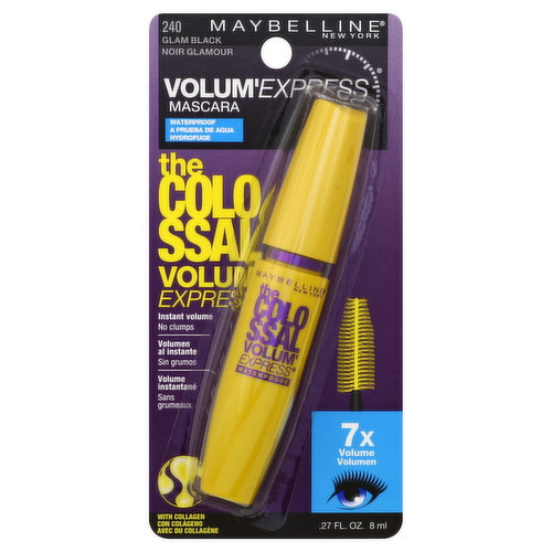 maybelline Mascara, Waterproof, Glam Black 240