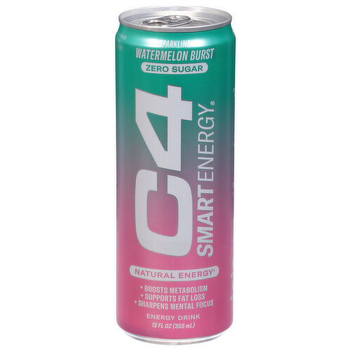 C4 Energy Drink, Sparkling, Zero Sugar, Watermelon Burst