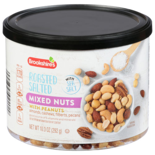 When it comes to first-rate, delicious snacking, you can't go wrong with Brookshire's roasted mixed nuts with peanuts. That's because they're big on nutrients while offering a variety of delicious tastes and textures to please your palate and satisfy your cravings. So get in the mix - and enjoy!