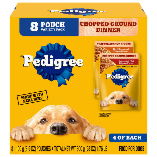 Pedigree Food for Dogs, Chopped Ground Dinner, Assorted, Variety Pack