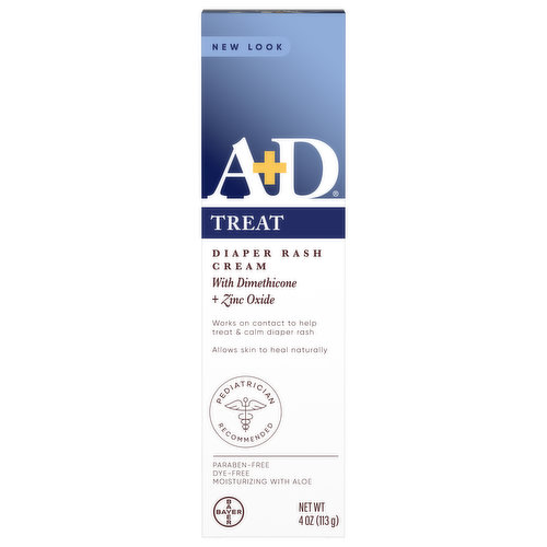 Other Information: Store between 20 degrees to 25 degrees C (68 degrees to 77 degrees F). With dimethicone + zinc oxide. New look. Works on contact to help treat & calm diaper rash. Allows skin to heal naturally. Pediatrician recommended. Paraben-free. Dye-free. Moisturizing with aloe. Trusted for over 80 years. A+D provides gentle and effective solutions for baby's precious skin. www.myADbaby.com. Questions? 800-317-2165.