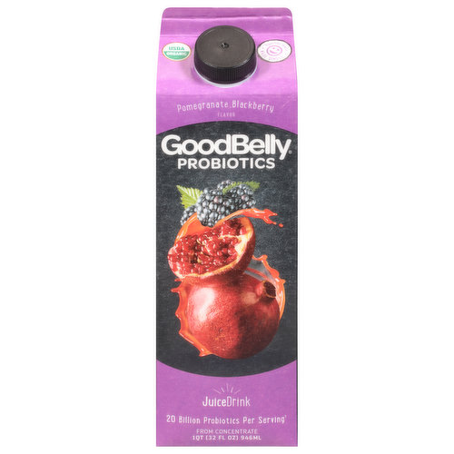 GoodBelly Juice Drink, Pomegranate Blackberry Flavor