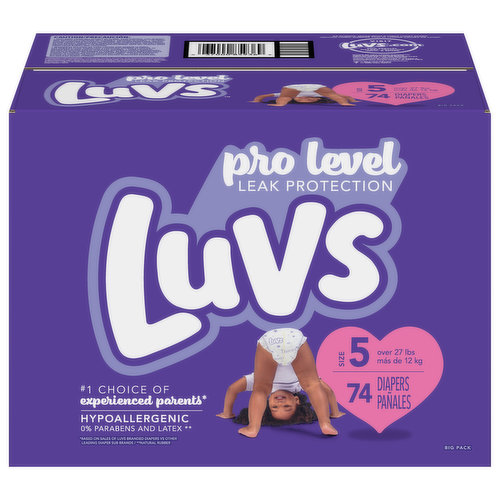 Luvs Diapers, Pro Level Leak Protection, Size 4 (22-37 lb), Big