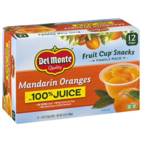 Del Monte® Fruit Cup® Snack Singles: Mandarin Oranges in 100% Juice