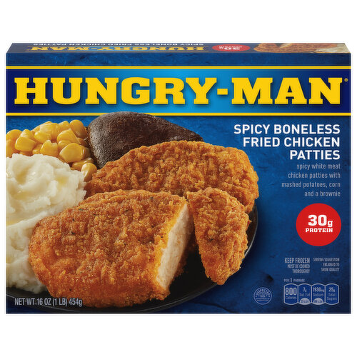 Hungry-Man Fried Chicken Patties, Boneless, Spicy