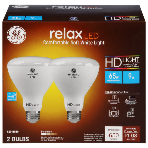 GE Light Bulbs, LED, Soft White, 9 Watt