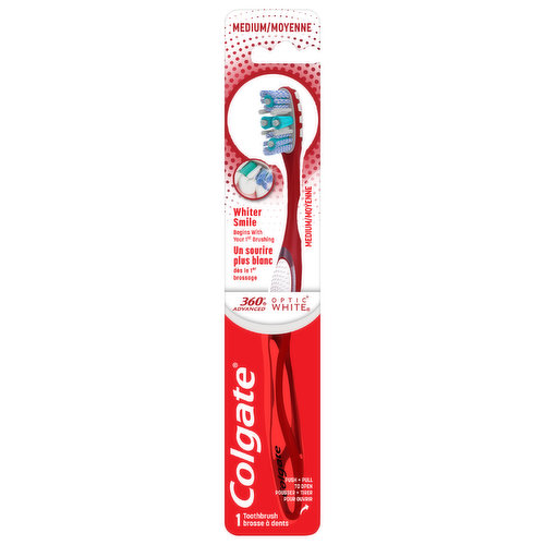 Colgate Toothbrush, 360 Degrees Advanced, Medium