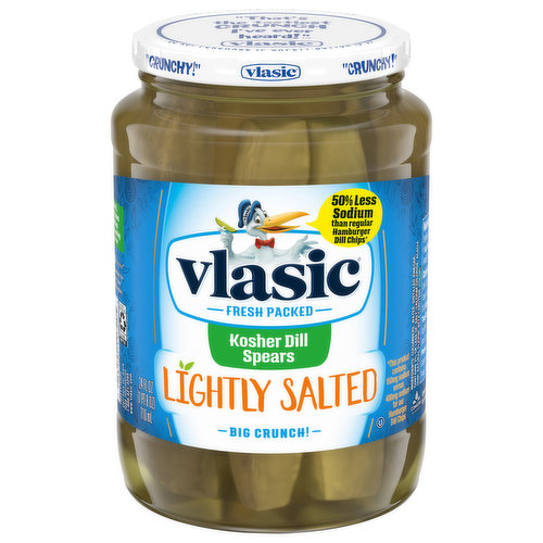 Vlasic Pickles, Kosher Dill Spears, Lightly Salted