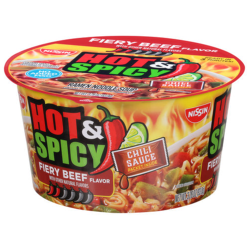 Nissin Hot & Spicy Shrimp Flavor Ramen Noodle Soup, 3.27 oz