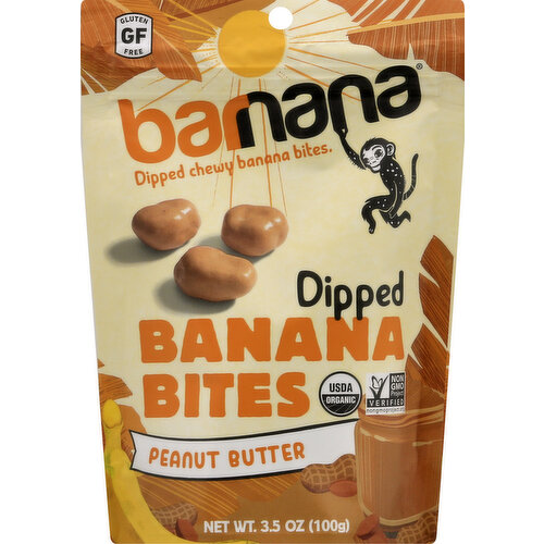 barnana Banana Bites, Organic, Peanut Butter, Dipped, Chewy