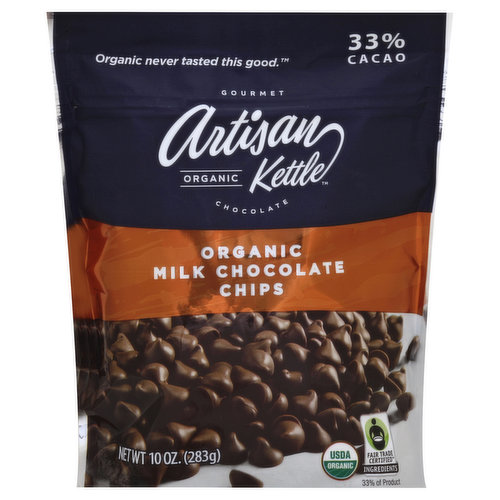 Artisan Kettle Chocolate Chips, Milk, Organic