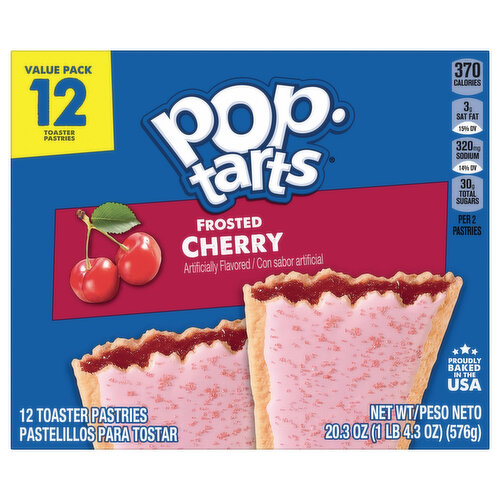 Pop-Tarts Toaster Pastries, Cherry, Frosted, Value Pack