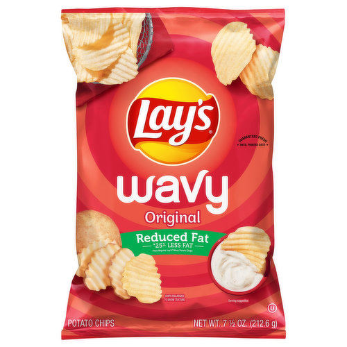 Lay's Potato Chips, Reduced Fat, Original, Wavy