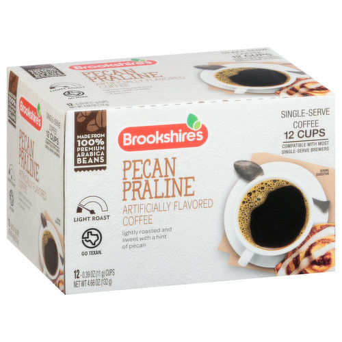 Brookshire's Coffee, Light Roast, Pecan Praline, Single Serve Cups