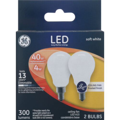 Ge Light Bulbs, LED, Soft White, 4 Watts