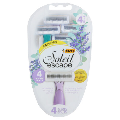 BiC Razors, Lavender & Eucalyptus Scented, 4 Blades