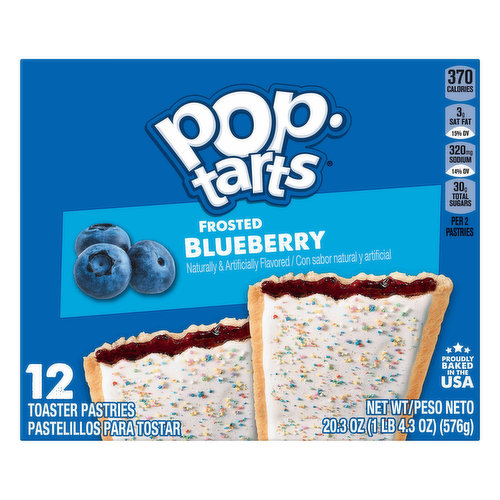 Pop-Tarts Toaster Pastries, Blueberry, Frosted, Value Pack