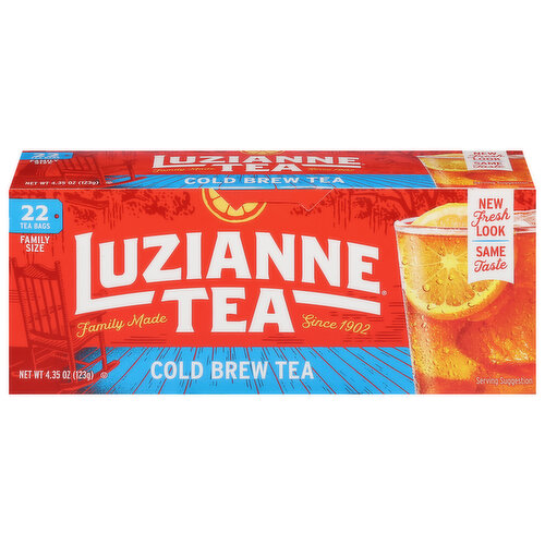 Luzianne Brew Tea, Cold, Family Size, Tea Bags
