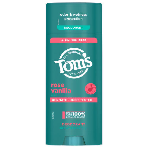 Tom's of Maine Deodorant, Rose Vanilla Scent, Aluminum Free