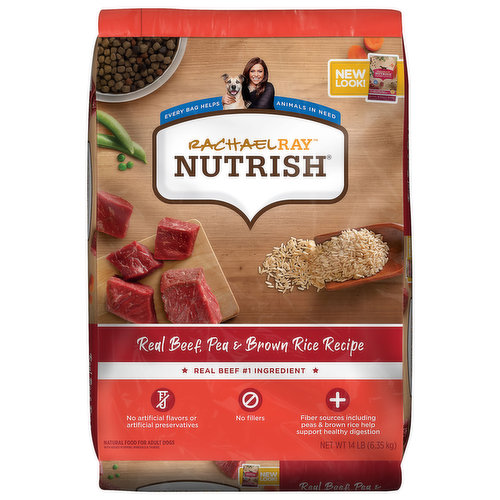 Rachael Ray Nutrish Dog Food, Real Beef, Pea & Brown Rice Recipe, Adult