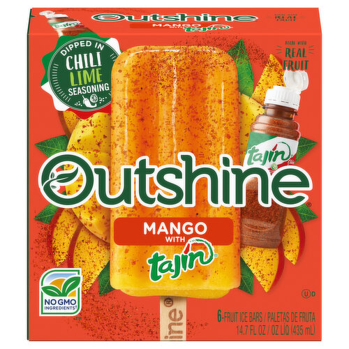 Outshine Fruit Ice Bars, Mango with Tajin