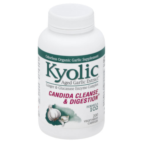 Kyolic Formula 102, Candida Cleanse & Digestion, Vegetarian Capsules