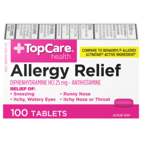 TopCare Allergy Relief, 25 mg, Tablets