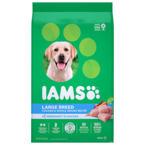 Iams Large Breed Chicken & Whole Grains Recipe Adult Super Premium Dog Food