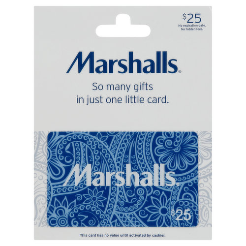 Marshalls Gift Card, $25